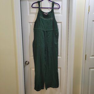 Urban Outfitters NWT Army Green Cotton Linen Overall / Jumpsuit size M